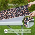 thumbnail image 6 of Leopard Print Pattern Square Fitted Tablecloth with Elastic Edge,Square Table Cover,Washable Elastic Table Cover for Home Kitchen Party Decor 34"x34", 6 of 6