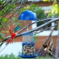 thumbnail image 6 of Mesh Tube Bird Feeders, All Metal,Wild Bird Feeder for Sunflower Seeds or Mealworm,Large Tray Weatherproof Roof for Outdoors Hanging, 6 of 6