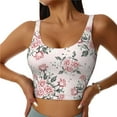 thumbnail image 2 of Lsque Rose Flowers Printed Women'S Sports Bra, Compression, Moisture Wicking, High-Impact Sports Bra For Women,Supportive sports bra-Small, 2 of 9