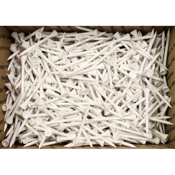 500 Bulk Box White Premium One-Piece Golf Tees
