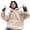 Khaki, variant on Female Long Sleeve Hoodie Winter Fall Casual Outwear Fuzzy Warm Hooded Two Piece Sweatshirt Set for Women Solid Hooded Coat with Pockets M