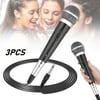 TSV Professional Handheld Microphone, 3pcs Wired Dynamic Microphones, Portable Dynamic Mic System With 10ft Cable, 1/4" Socket for Karaoke Singing Machine, Speaker, Amp, Mixer, Speech, Wedding