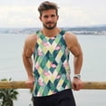thumbnail image 6 of Lsque Flamingo Pattern Mens Tank Tops Muscle Athletic Quick Dry Sleeveless Workout Fitness T Shirts Beach Tank Top, Loose-fit Sleeveless Shirt for Men-Medium, 6 of 7