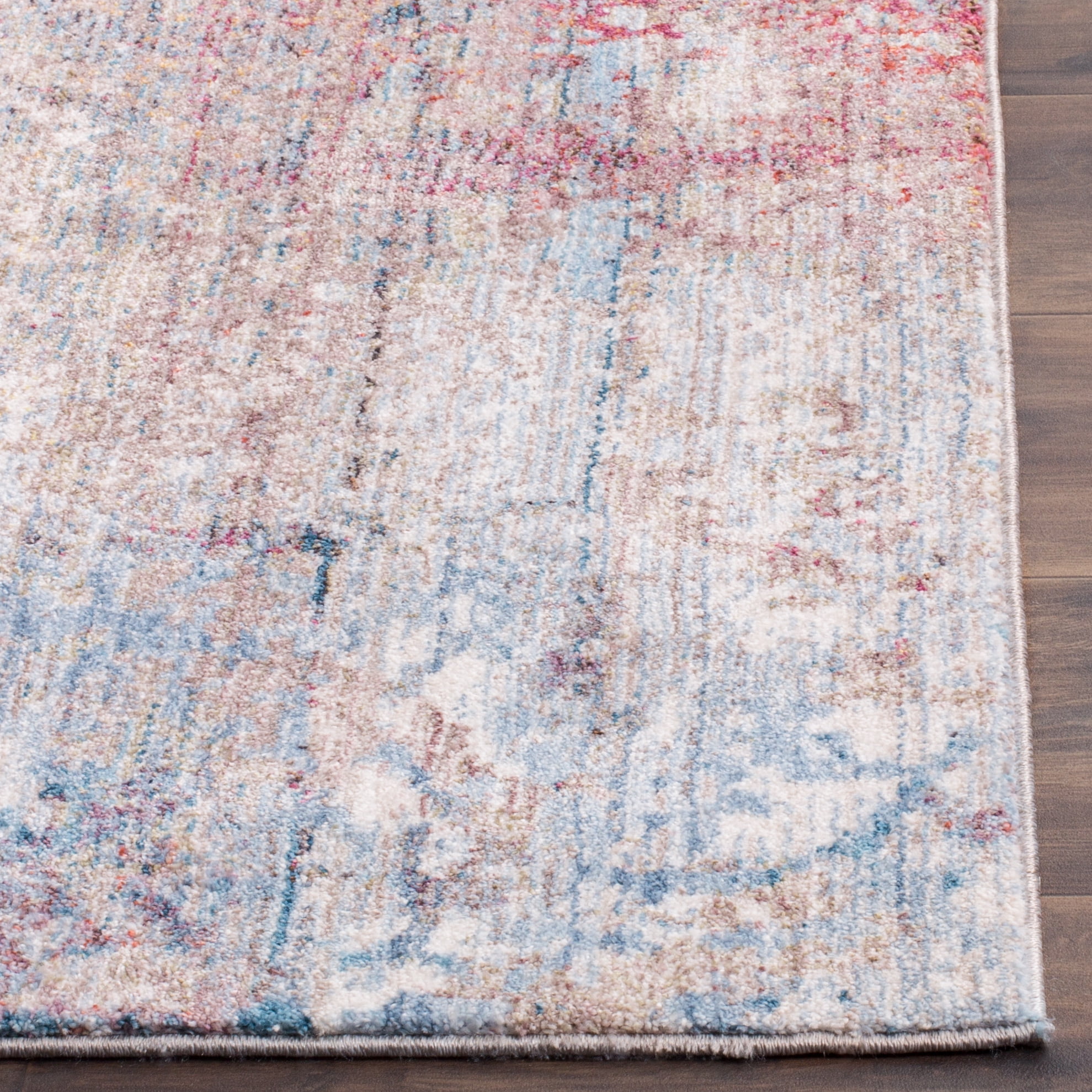 SAFAVIEH Bristol Maisy Abstract Polyester Area Rug, Pink/Multi, 9' x 12'