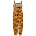 thumbnail image 4 of Girls Jumpsuit Size 7-8 Halloween Sleeveless Pumpkin Print Casual Spaghetti Strap Loose Romper Long Pants with Pockets Toddler Girls Clothing Z0F-Orange, 2-3 Years, 4 of 5