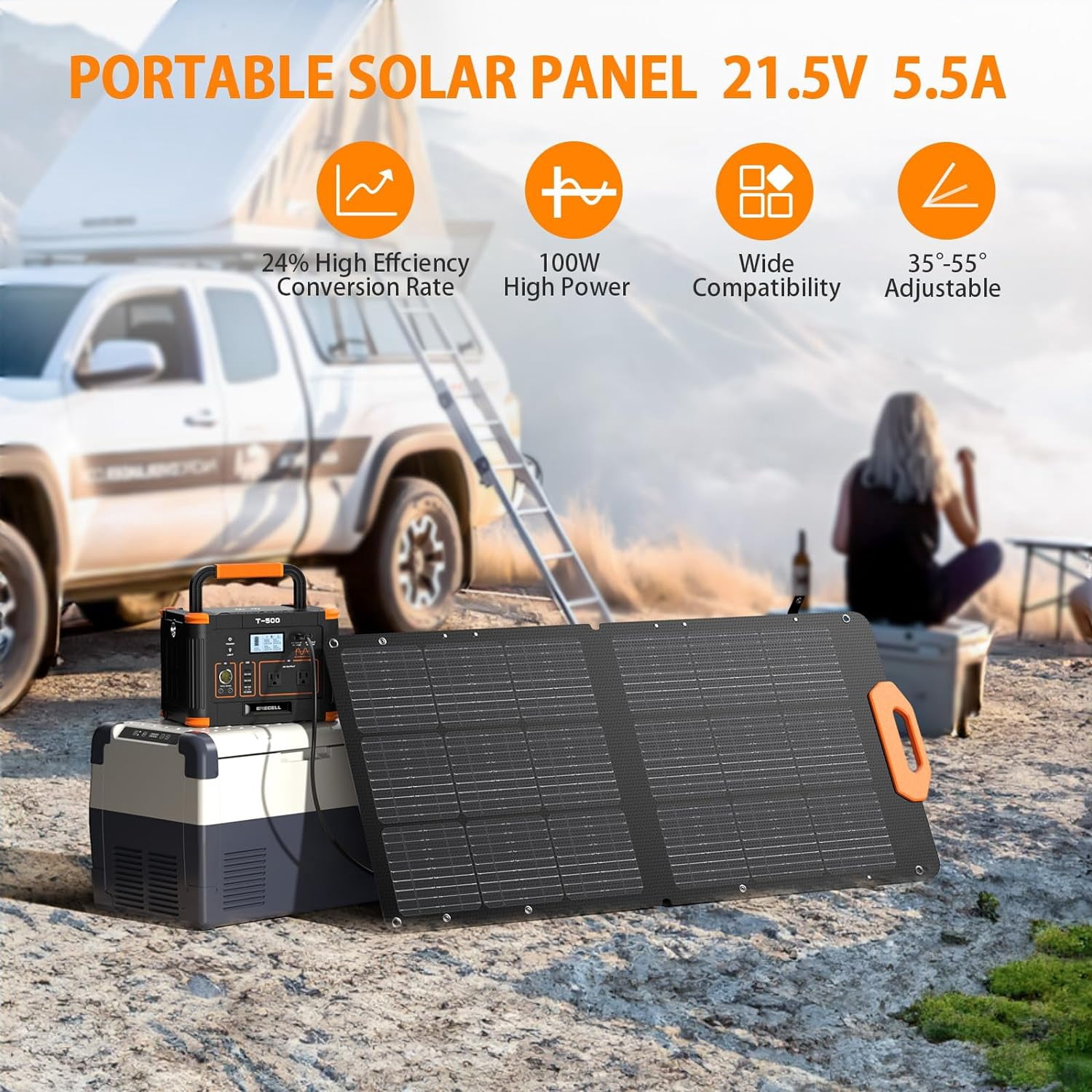 Solar Generator 2200W GRECELL Portable Power Station 1126Wh with Solar Panel 2×100W, LiFePO4 Battery, Solar Generator for Home Use Outdoor RV