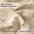 thumbnail image 4 of Gumesh 6 Layers Cotton Muslin Blankets, Lightweight Cotton Throw, Cooling Soft Throw Blanket for Year-Round Comfort, Breathable Quilt Bedspread,27.5"x55.1", Beige Linen, 4 of 7