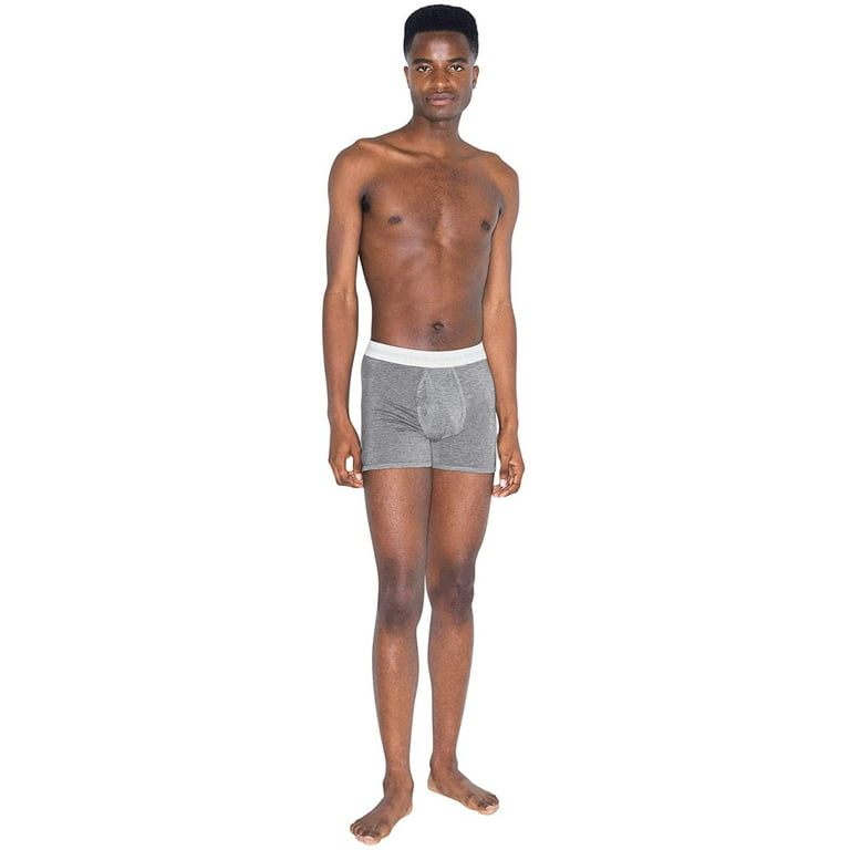 American Apparel Men's Mix Modal Boxer Brief, Heather Charcoal, X