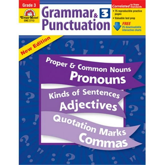 Evan Moor Éditeurs Éducatifs 2713 Grammaire & amp; Ponctuation Grade 3