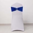 thumbnail image 2 of Efavormart 5 Pack Royal Blue Shimmer Tinsel Spandex Chair Sashes With Round Silver Rhinestone Chair Buckles - 5"x12", 2 of 11