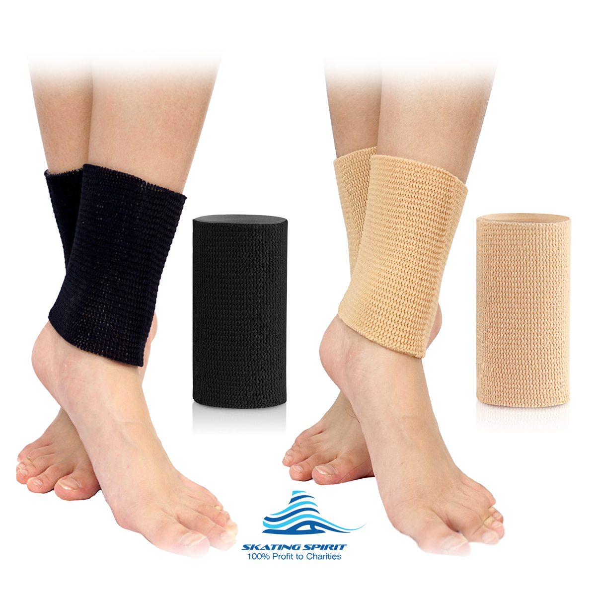 Ankle Gel Sleeves (1 Pair) Ankle Protection for Figure Skates, ice