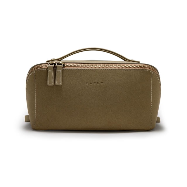 Bolsa de maquillaje EACHY de gamuza sintética de gran capacidad para mujer
