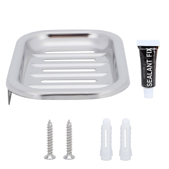 Plato de soporte para jabón montado en la pared Ormromra de acero inoxidable 304 con drenaje