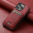 thumbnail image 2 of ShellTech Detachable Magnetic 2 in 1 Wallet Case for iPhone 15,Compatible with Mag-Safe Leather with Credit Card Holder Case Shockproof TPU Kickstand Cover ,Red, 2 of 8