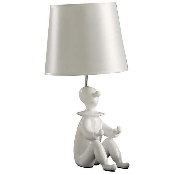 21â€ White Sculptural Clown Phone Holder Desk Lamp