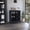 Black, variant on Ample Wine Storage & Decoration Space - Light Gray Bar Cabinet for Cozy Gatherings