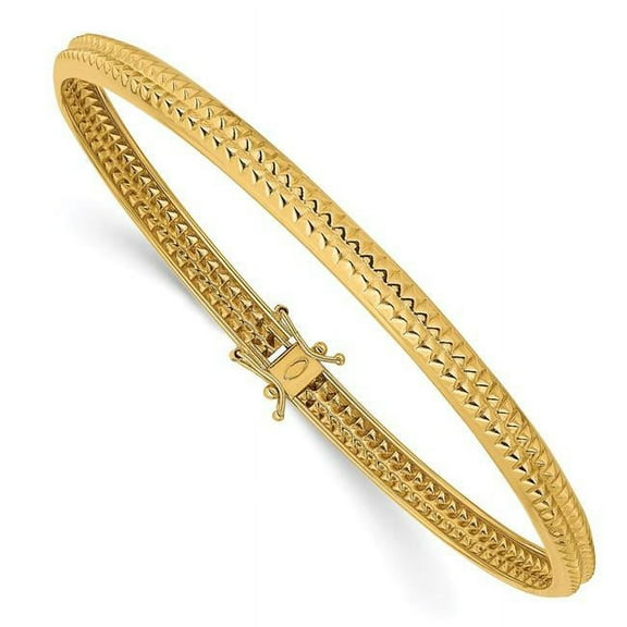 Primal Gold 14 Karat Yellow Gold Textured Flexible Bangle