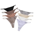 thumbnail image 2 of Lunuaoe Women's Ice Silk Thong Panties, Sexy Thin Strap G-String, Breathable Plus Size Underwear, 2 of 4