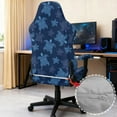 thumbnail image 3 of SCRAWLGOD Sea Turtle Print Navy Blue 4 PCS Gaming Chair Covers Slipcovers Non-Slip Dustproof Rotating Armchair Slipcovers Stretch Gamer Chair Cover with Armrest Covers, 3 of 7