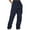 Dark Blue, variant on Seductiva Womens Plus Size Pants Ladies' Solid Drawstring Elastic Waist Pocket Pants Slacks Loose Casual Pants
