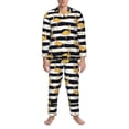 thumbnail image 3 of Hirioo Gold Flamingo for Men's Pajama Sets 2 Piece Pjs Men's Long-Sleeved Pajama Set Button Down Sleepwear,S-XXL-X-Large, 3 of 7