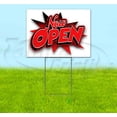 thumbnail image 1 of Now Open (18" x 24") Yard Sign, Includes Metal Step Stake, 1 of 6