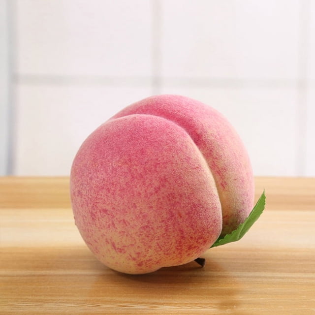 Simulación de frutas y verduras, accesorios de fotografía para educación temprana, escaparate de espuma, melocotón falso, melocotón de hadas, melocotón plano