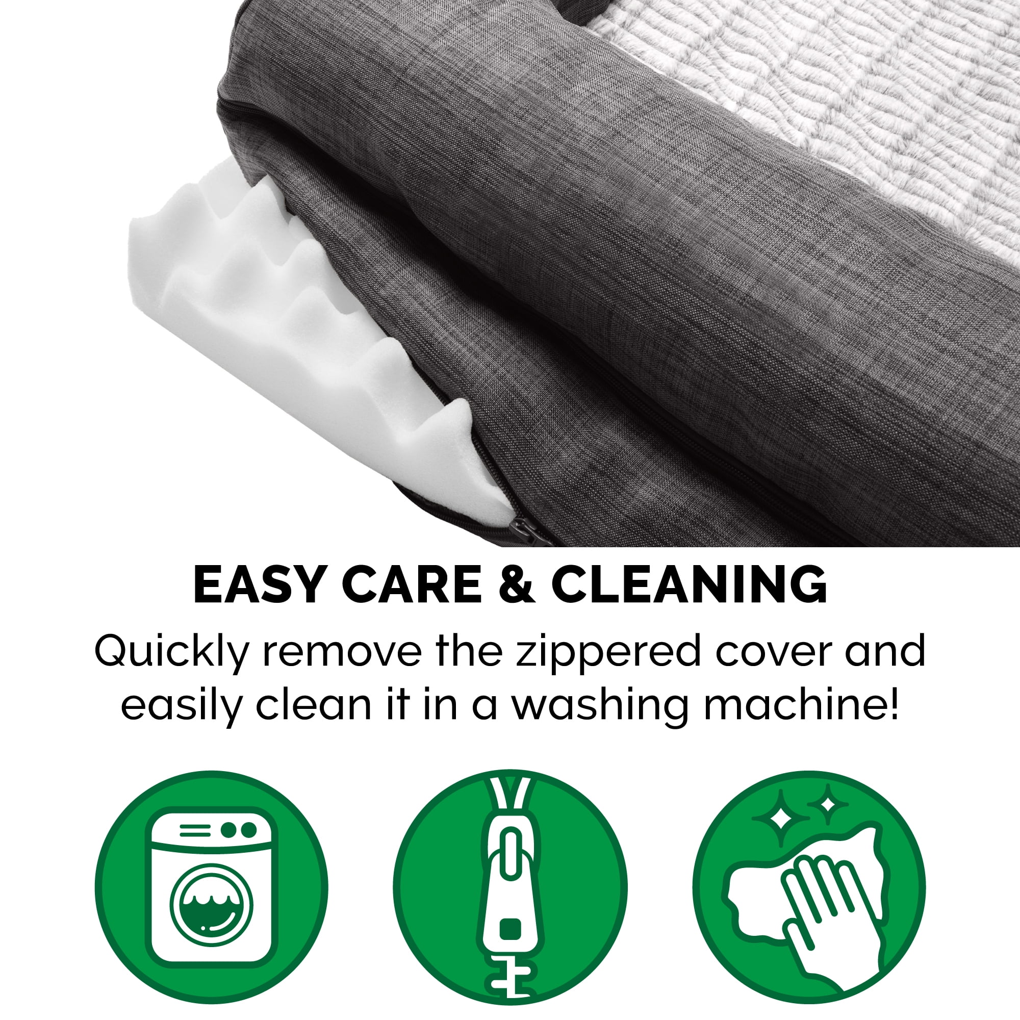 FurHaven Pet Products Luxe Fur & Performance Linen Orthopedic Sofa Pet Bed for Dogs & Cats - Charcoal, Medium
