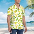 thumbnail image 3 of Pofeuu Cartoon Corn Print Hawaiian Shirt for Men Sleeves Casual Button Down Summer Beach Dress Shirts T-Shirts,X-Large, 3 of 7