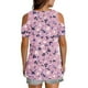 thumbnail image 5 of Tops de Algodón para las Mujeres Color Bloqueado Impreso Manga Corta Cuello en V Fuera Del Hombro, Top de Moda para Diario, 5 of 6