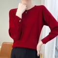 thumbnail image 2 of VBARHMQRT Fall Sweaters for Women Women's Half Turtle Style Sweater Stand Wool Bottoming Sweater, 2 of 6