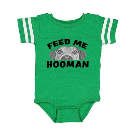 

Inktastic Feed Me Hooman with Cute Dog Gift Baby Boy or Baby Girl Bodysuit