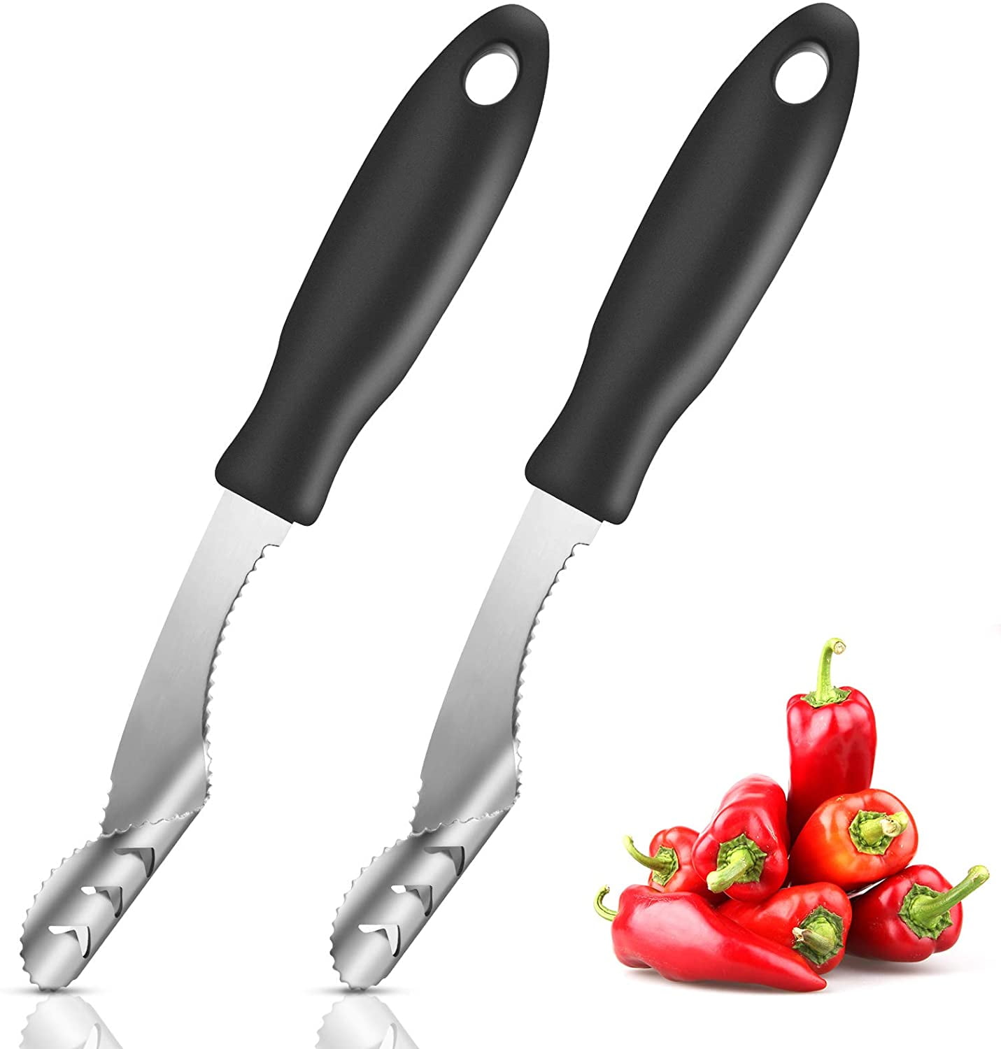 2 Pieces Jalapeno Pepper Corer Core Deseeder Stainless Steel Chili