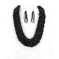 thumbnail image 3 of Multi Strand Beaded Woven Necklace & Earrings Set - Black - NE-12269JT, 3 of 3