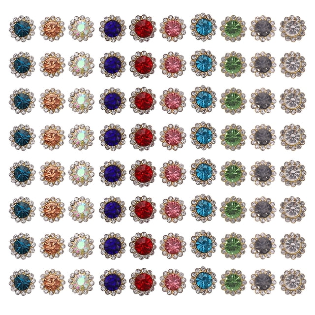 Sunflower Sew on Rhinestone Glass Buttons DIY Jewelry Sewing Accessories