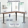 thumbnail image 5 of VIVO Vintage Brown / Black Electric 84" x 63" Corner Desk, L-Shaped Workstation, 5 of 8