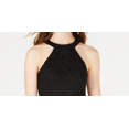 thumbnail image 2 of B DARLIN Womens Black Sleeveless Halter Short Party Fit + Flare Dress Juniors 0, 2 of 4