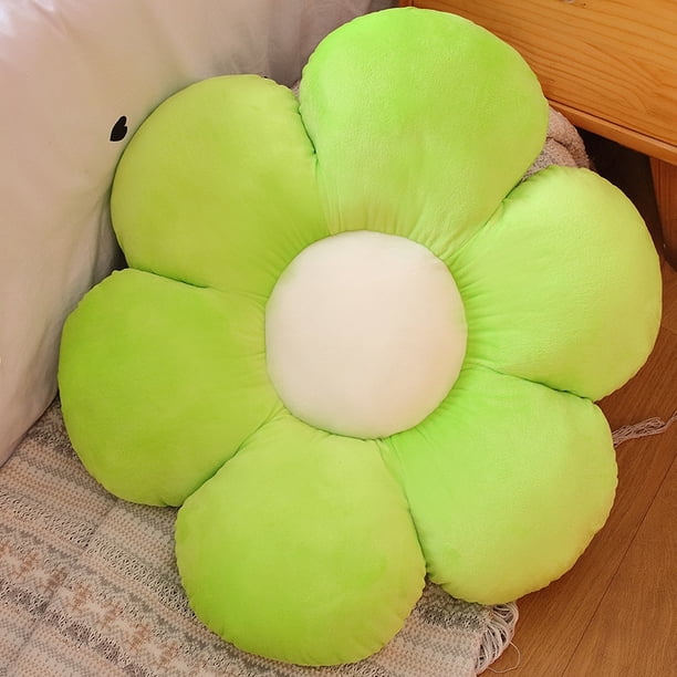 Colorful Flower Plush Cushion Toy Soft Cartoon Plant Stuffed Doll Chair Cushion Sofa Pillow Decorative Floor Mat Kawaii Giftlight green30cm Deng Xun unisex