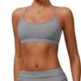 thumbnail image 1 of Sujetadores de entrenamiento de yoga con tiras y espalda abierta for mujer, almohadillas extraíbles entrecruzadas de soporte bajo for gimnasio deportivo, 1 of 7