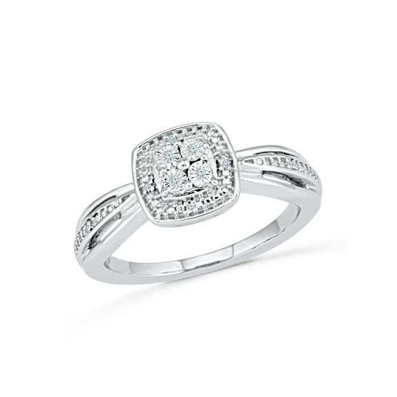 STERLING SILVER 0.025 CTTW WHITE DIAMOND FASHION RING