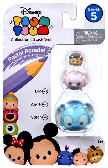 Disney Tsum Tsum Series 5 Pastel Parade Lilo, Angel & Stitch Minifigure 3-Pack - Walmart.com