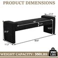 thumbnail image 4 of 58.7" Linen End of Bed Bench Upholstered Modern Bedroom Bench for Living Room & Entryway,Footrest Ottoman Accent Window Bench with Solid Wood Frame & Curved Arm, Black, 4 of 10