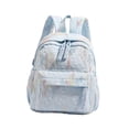 thumbnail image 3 of Mochila escolar con asa superior, correa acolchada, tejido y cremallera para adolescentes Azul, 3 of 8