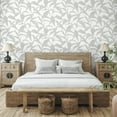 thumbnail image 2 of NextWall Greystone Pinstripe Leaf Trail Peel and Stick Wallpaper, 2 of 9