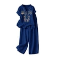 thumbnail image 6 of Womens 2 Piece Outfits Short Sleeve Cotton Linen Embroidered Shirts Wide Leg Capri Pants with Pockets Matching Sets, 6 of 6