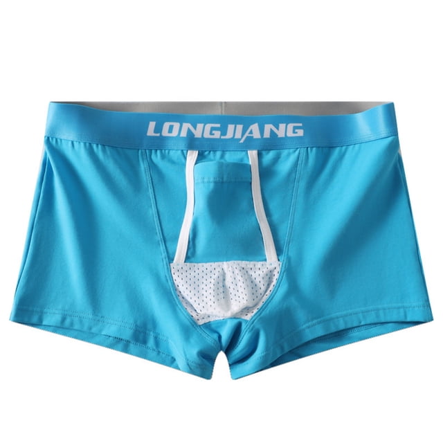 ylioge Cotton-Blend Underwear for Men Boxers with Fold Front High Waisted Solid Color Stretchy Comfort Breathable Support Athletic Workout Boxers