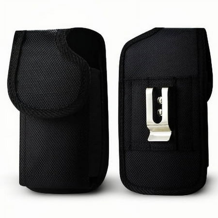 Rugged Nylon Pouch with Belt Clip loop For Moto Z Droid Edition with Otterbox Defender / Lifeproof / Battery Case On