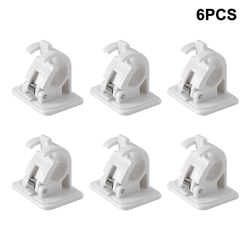 2/4/6/8x Nail-free Adjustable Rod Holders Wall Drapery Hook Curtain Pole Bracket 