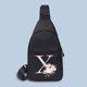 thumbnail image 1 of Riñonera informal a la moda para hombre y mujer, riñonera para exteriores, bolso con estampado de letras y flores rosas, cinturón para teléfono, bolsa de lona con plátano a la cadera, 1 of 5