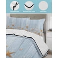 thumbnail image 4 of Quilts Full Size, Starfish Summer Beach Soft Comforter Bedding Set for Bed, Coastal Ocean Wooden Sea Shell Lightweight Quilted Bedspread with Pillow Cover(2 Pieces) for All Season, 78x90 Inch, 4 of 6